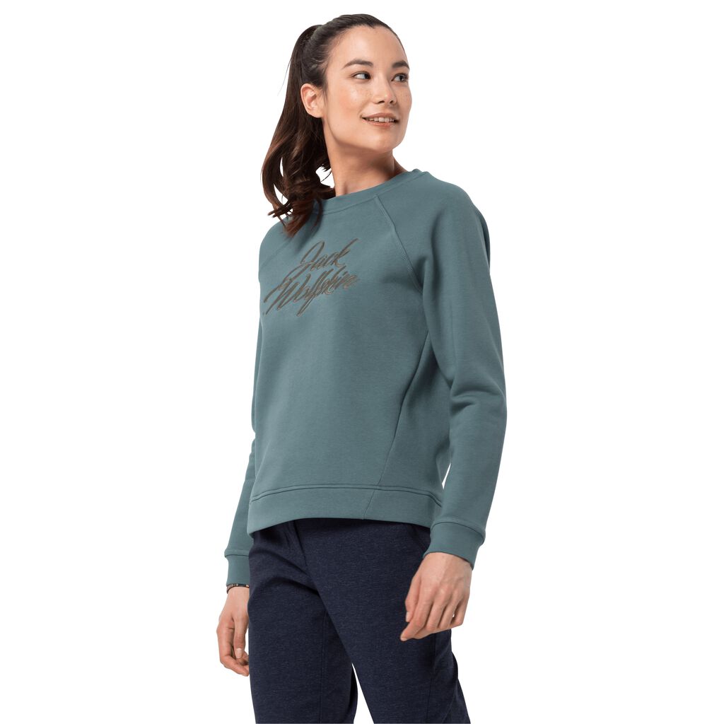 Jack Wolfskin Hiver LOGO Haut Femme Vert Clair - OUKJAPR-04